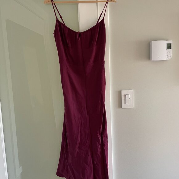 Aritzia Wilfred "Bellow" midi dress in spiced burgundy (size S) - Picture 4 of 5